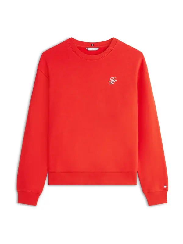 TOMMY HILFIGER TOMMY HILFIGER Sweater majica  ciglasto crvena / bijela