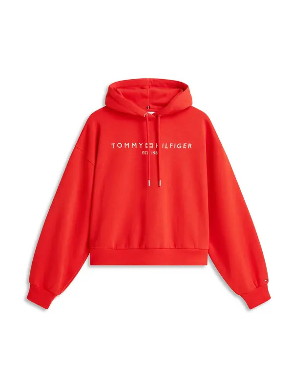 TOMMY HILFIGER TOMMY HILFIGER Sweater majica  ciglasto crvena / bijela