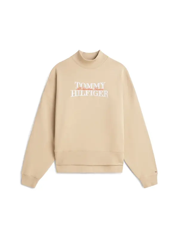 TOMMY HILFIGER TOMMY HILFIGER Sweater majica 'CLASSIC'  bež / svijetlo crvena / bijela
