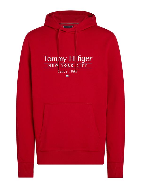 TOMMY HILFIGER TOMMY HILFIGER Sweater majica  dimno siva / crvena / bijela