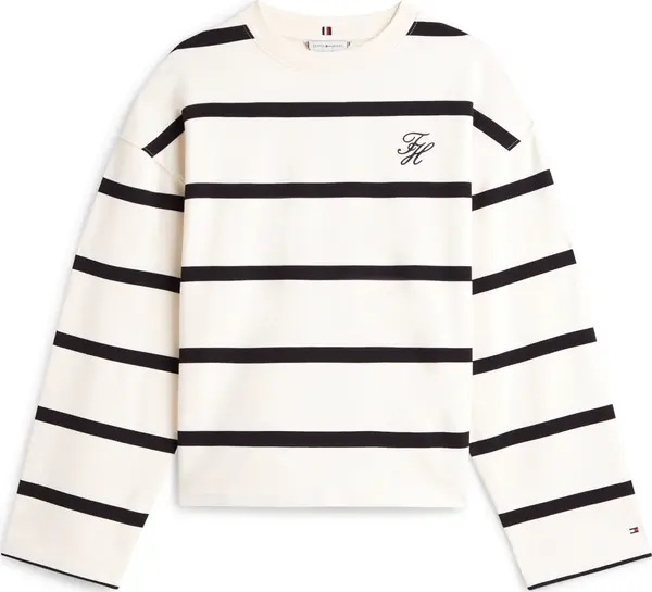 TOMMY HILFIGER TOMMY HILFIGER Sweater majica  ecru/prljavo bijela / crna