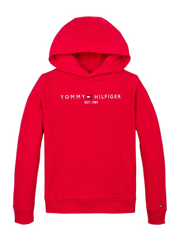 TOMMY HILFIGER TOMMY HILFIGER Sweater majica 'ESSENTIAL'  crvena / bijela