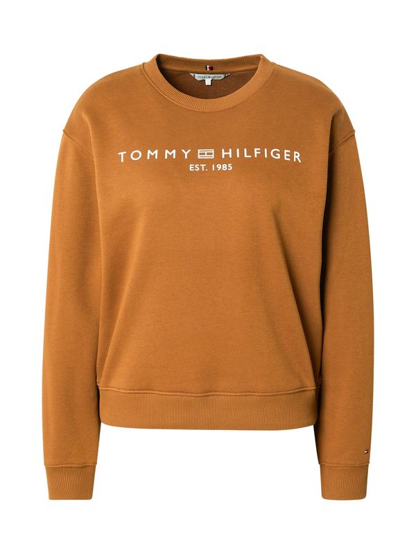 TOMMY HILFIGER TOMMY HILFIGER Sweater majica  konjak / bijela