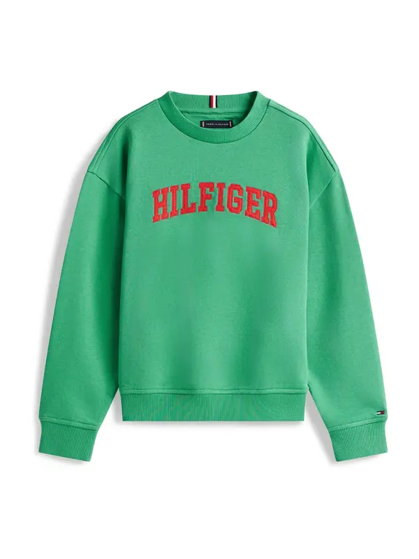 TOMMY HILFIGER TOMMY HILFIGER Sweater majica  limeta / crvena