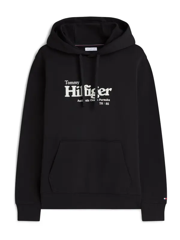TOMMY HILFIGER TOMMY HILFIGER Sweater majica 'NAUTICAL'  crna / bijela