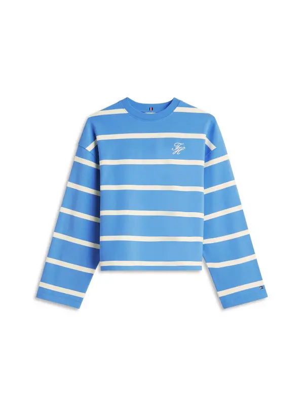 TOMMY HILFIGER TOMMY HILFIGER Sweater majica  nebesko plava / bijela