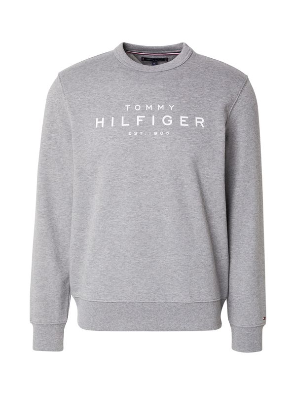 TOMMY HILFIGER TOMMY HILFIGER Sweater majica  siva melange / bijela