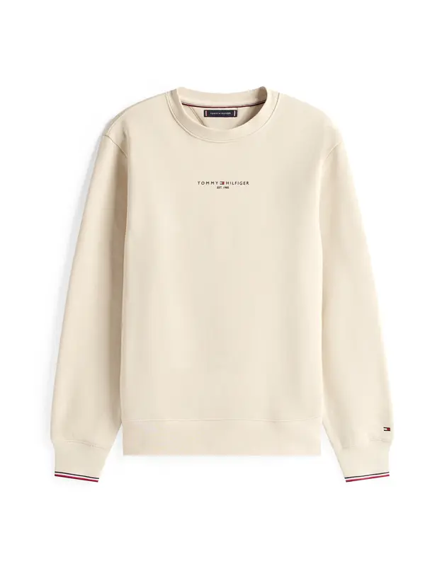 TOMMY HILFIGER TOMMY HILFIGER Sweater majica  svijetlobež / mornarsko plava / crvena / bijela