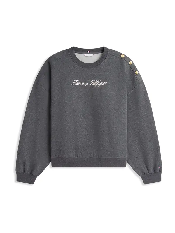 TOMMY HILFIGER TOMMY HILFIGER Sweater majica  tamo siva / bijela