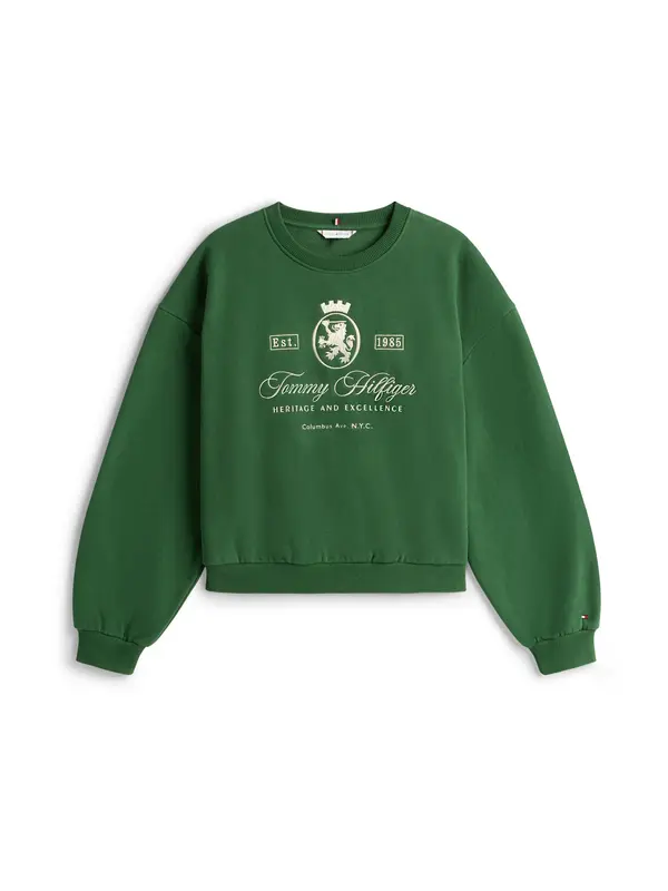 TOMMY HILFIGER TOMMY HILFIGER Sweater majica  zelena / bijela