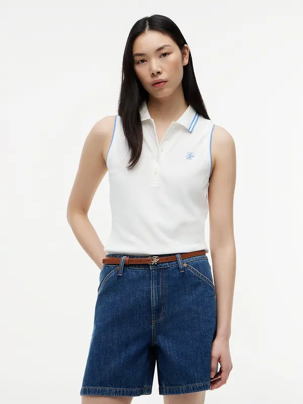 TOMMY HILFIGER TOMMY HILFIGER Top '1985'  svijetloplava / bijela