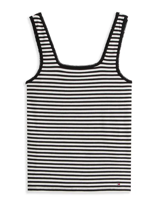 TOMMY HILFIGER TOMMY HILFIGER Top  crna / bijela