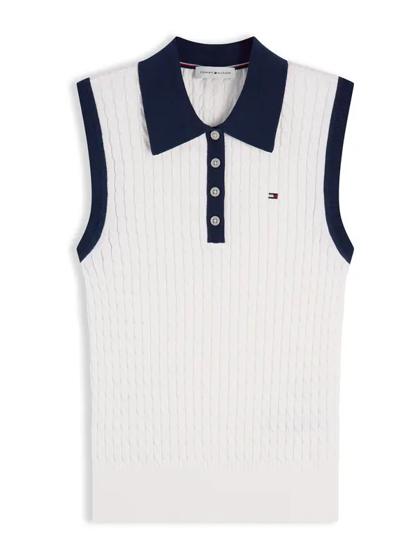 TOMMY HILFIGER TOMMY HILFIGER Top s naramenicama  boja slonovače / mornarsko plava