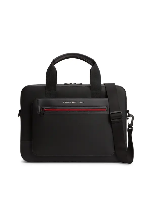 TOMMY HILFIGER TOMMY HILFIGER Torba za laptop 'Foundation'  noćno plava / tamno crvena / crna