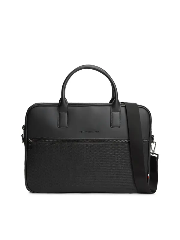 TOMMY HILFIGER TOMMY HILFIGER Torba za laptop 'WOVEN'  crna