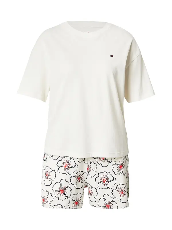 Tommy Hilfiger Underwear Tommy Hilfiger Underwear Kratke hlače za spavanje  ecru/prljavo bijela / crvena / crna