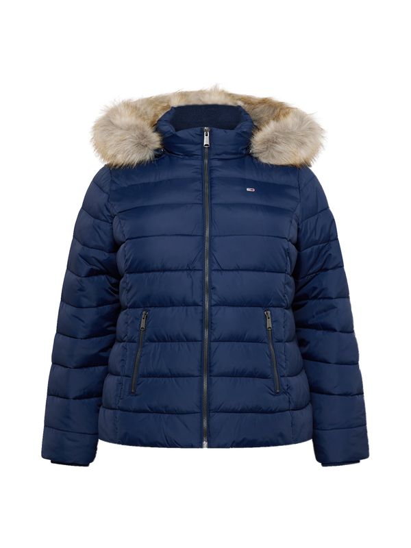 Tommy Jeans Curve Tommy Jeans Curve Zimska jakna  mornarsko plava / svijetlosmeđa