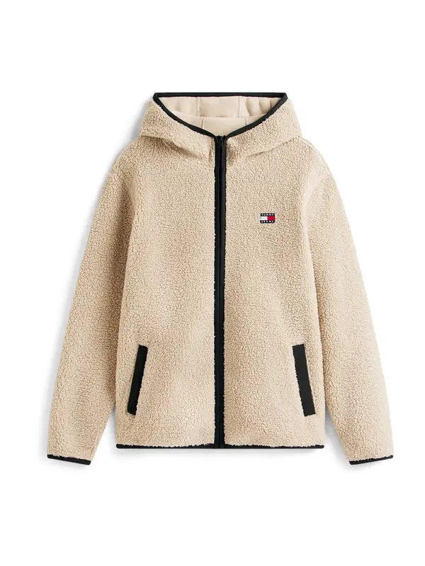 Tommy Jeans Tommy Jeans Flis jakna  bež / crna