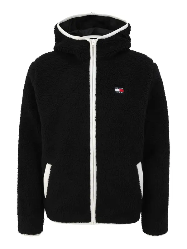 Tommy Jeans Tommy Jeans Flis jakna  crna / bijela