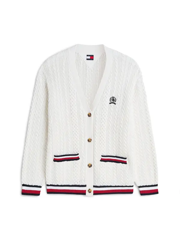 Tommy Jeans Tommy Jeans Kardigan  crvena / crna / bijela