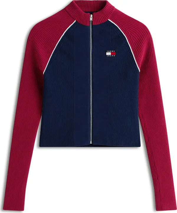Tommy Jeans Tommy Jeans Kardigan  mornarsko plava / trešnja crvena / bijela
