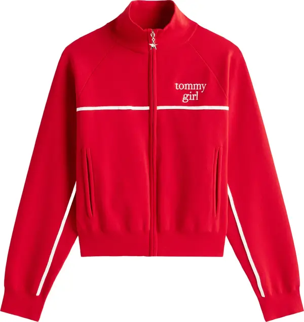Tommy Jeans Tommy Jeans Kardigan  svijetlo crvena / bijela