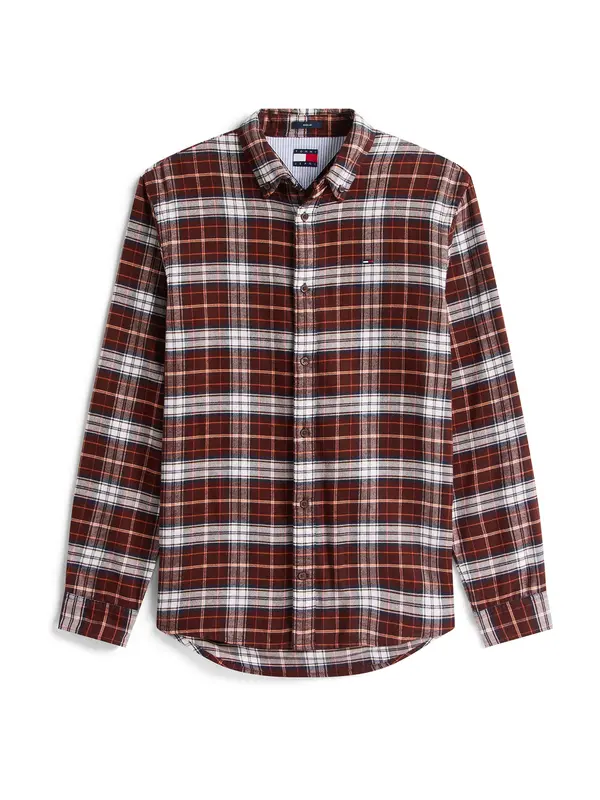Tommy Jeans Tommy Jeans Košulja  mornarsko plava / smeđa / narančasta / bijela