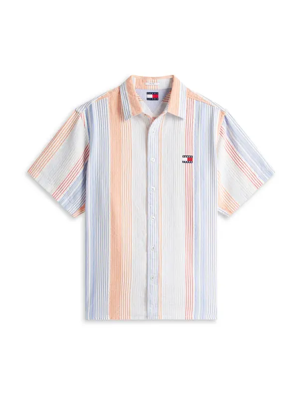 Tommy Jeans Tommy Jeans Košulja  nebesko plava / losos / narančasto crvena / bijela