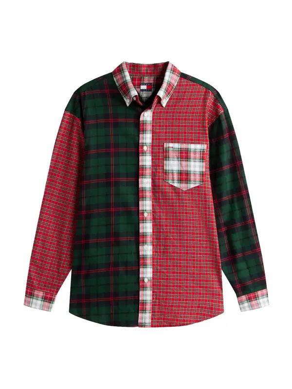 Tommy Jeans Tommy Jeans Košulja  tamno plava / tamno zelena / svijetlo crvena / bijela