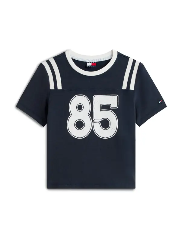 Tommy Jeans Tommy Jeans Majica '85'  tamno plava / bijela