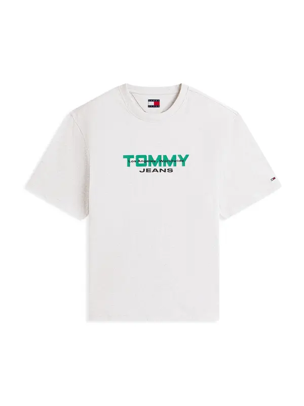 Tommy Jeans Tommy Jeans Majica '90S '  svijetlosiva / zelena / crna