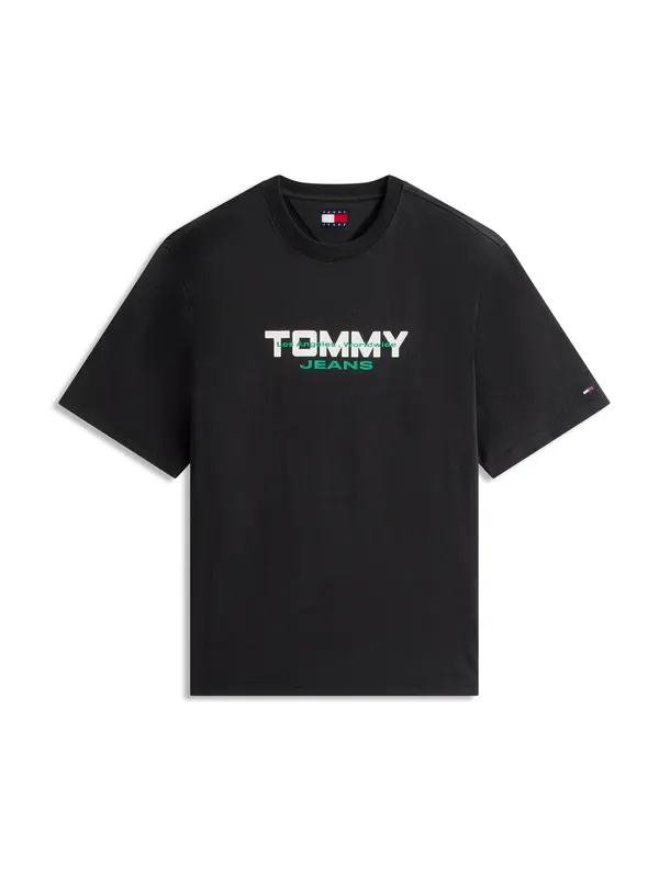 Tommy Jeans Tommy Jeans Majica '90S'  zelena / crna / bijela
