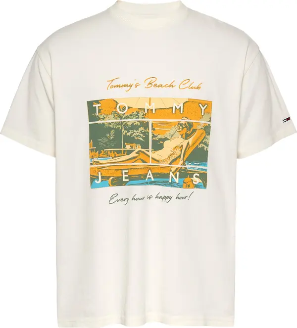 Tommy Jeans Tommy Jeans Majica 'BEACH CLUB'  akvamarin / zelena / narančasta / bijela