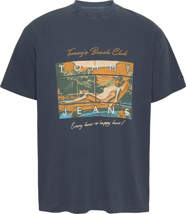 Tommy Jeans Tommy Jeans Majica 'BEACH CLUB'  boja pijeska / tamno plava / zelena / narančasta