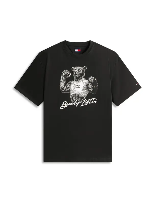 Tommy Jeans Tommy Jeans Majica 'BEAR'  crna / prljavo bijela
