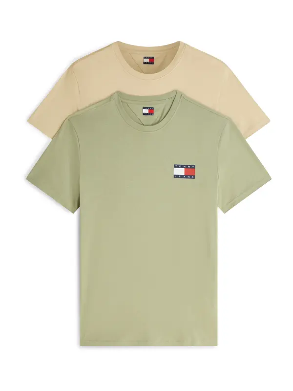 Tommy Jeans Tommy Jeans Majica  bež / mornarsko plava / pastelno zelena / crvena