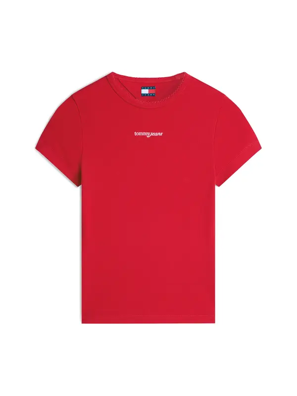 Tommy Jeans Tommy Jeans Majica  boja pijeska / krvavo crvena