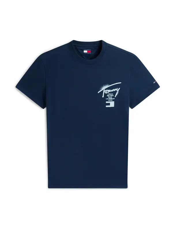 Tommy Jeans Tommy Jeans Majica 'CITY SIGN'  morsko plava / bijela