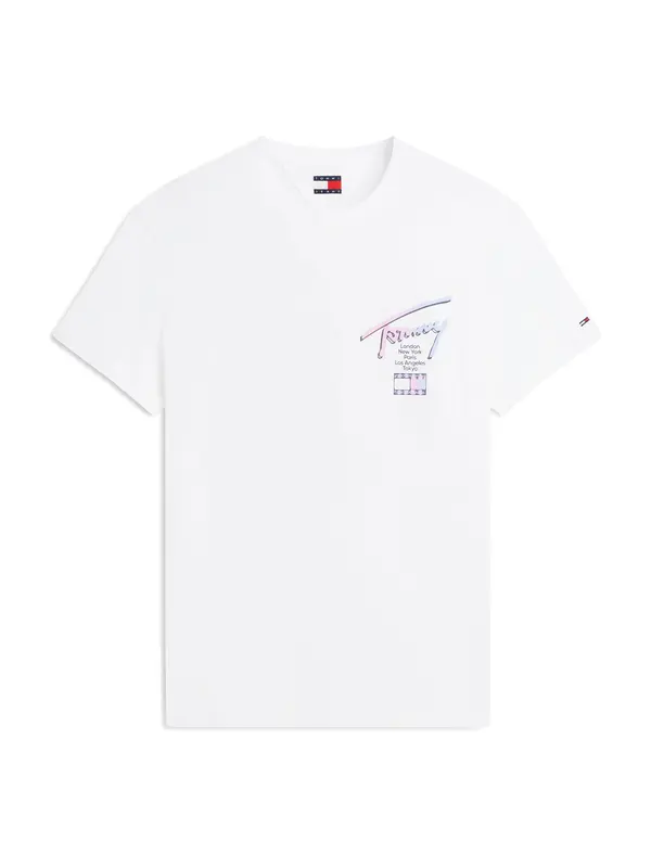 Tommy Jeans Tommy Jeans Majica 'CITY SIGN'  svijetloplava / antracit siva / roza / bijela