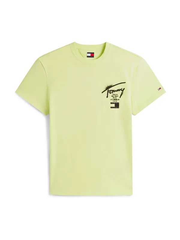 Tommy Jeans Tommy Jeans Majica 'CITY'  svijetlozelena / crna