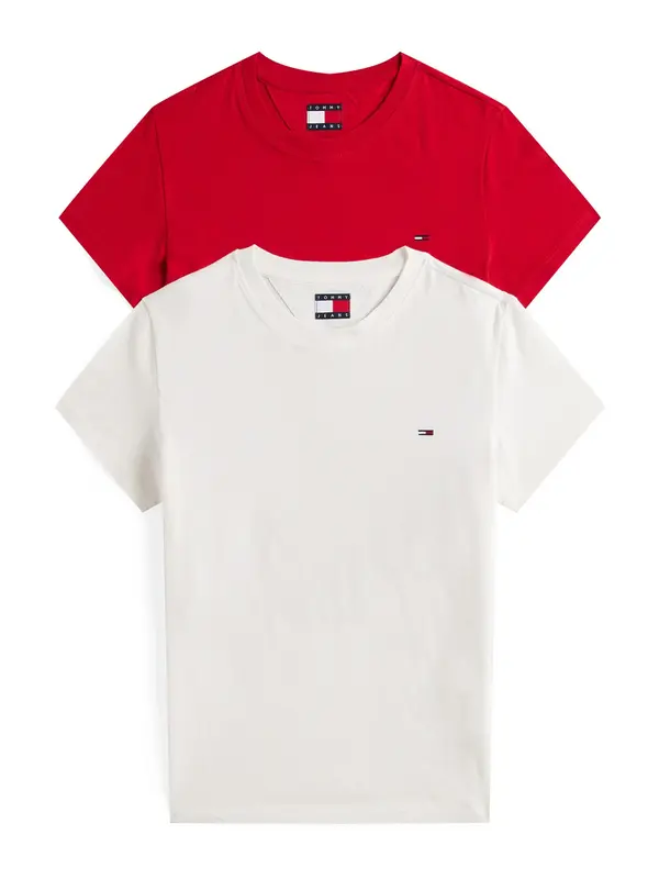Tommy Jeans Tommy Jeans Majica  crvena / bijela