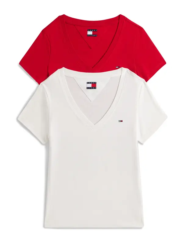 Tommy Jeans Tommy Jeans Majica  crvena / bijela