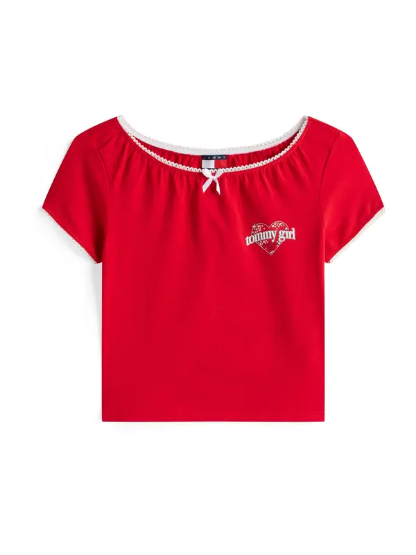 Tommy Jeans Tommy Jeans Majica  crvena / crna / bijela