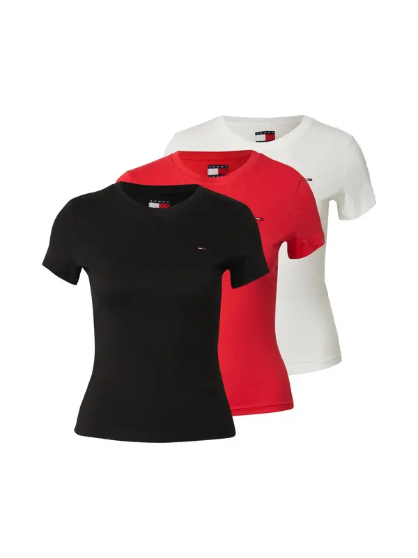 Tommy Jeans Tommy Jeans Majica  crvena / crna / bijela
