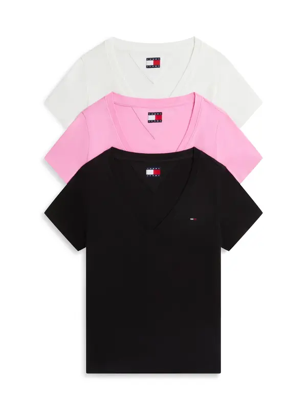 Tommy Jeans Tommy Jeans Majica  ecru/prljavo bijela / roza / crna