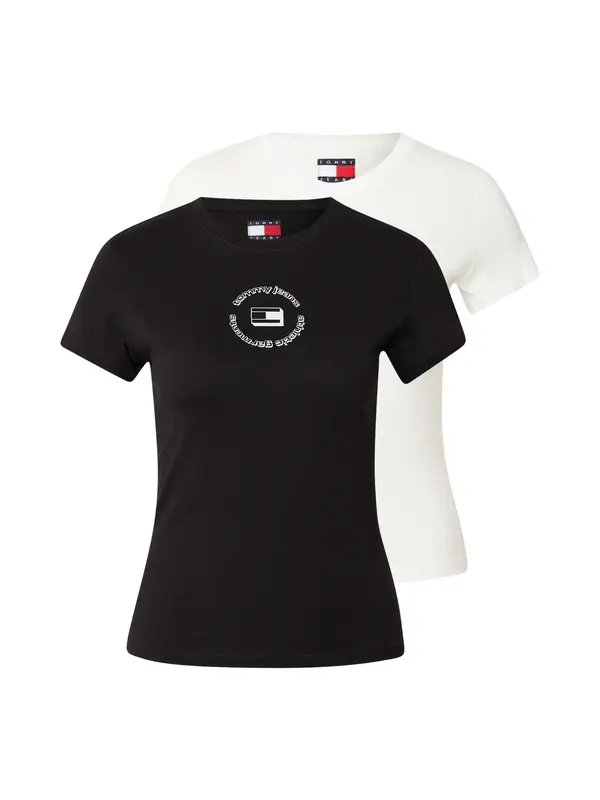 Tommy Jeans Tommy Jeans Majica 'Ess'  crna / bijela