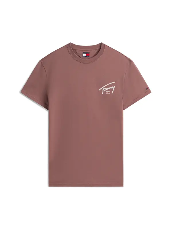 Tommy Jeans Tommy Jeans Majica  kestenjasto smeđa / tamno crvena / bijela