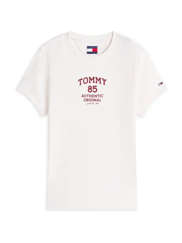 Tommy Jeans Tommy Jeans Majica  krvavo crvena / prljavo bijela