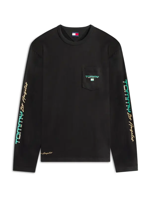 Tommy Jeans Tommy Jeans Majica 'LA'  zelena / marelica / crna / bijela