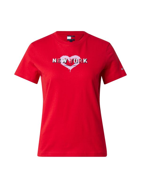 Tommy Jeans Tommy Jeans Majica  lavanda / crvena / crna / prljavo bijela